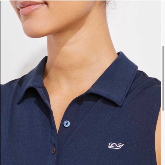 Vineyard Vines Womens Sleeveless Solid Jersey Collared Polo Shirt XL - Picture 8 of 9